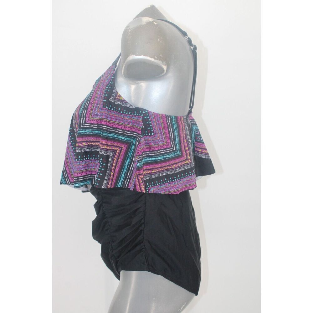 TORRID WIRELESS STRAIGHT FLOUNCE ONE PIECE SWIMSUIT SIZE 1 14-16 - Picture 3 of 9